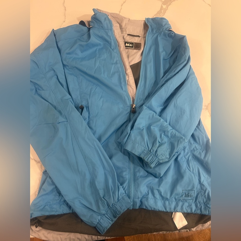 REI Women's Light Blue Rain Jacket